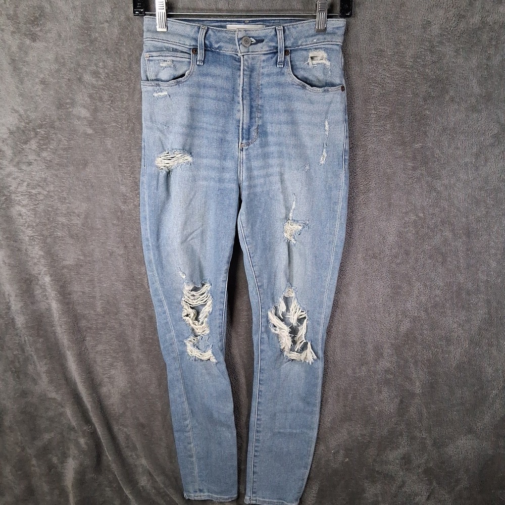 Abercrombie & Fitch Jean Women 26/2 Blue Curve Love Super Skinny Ankle High Rise